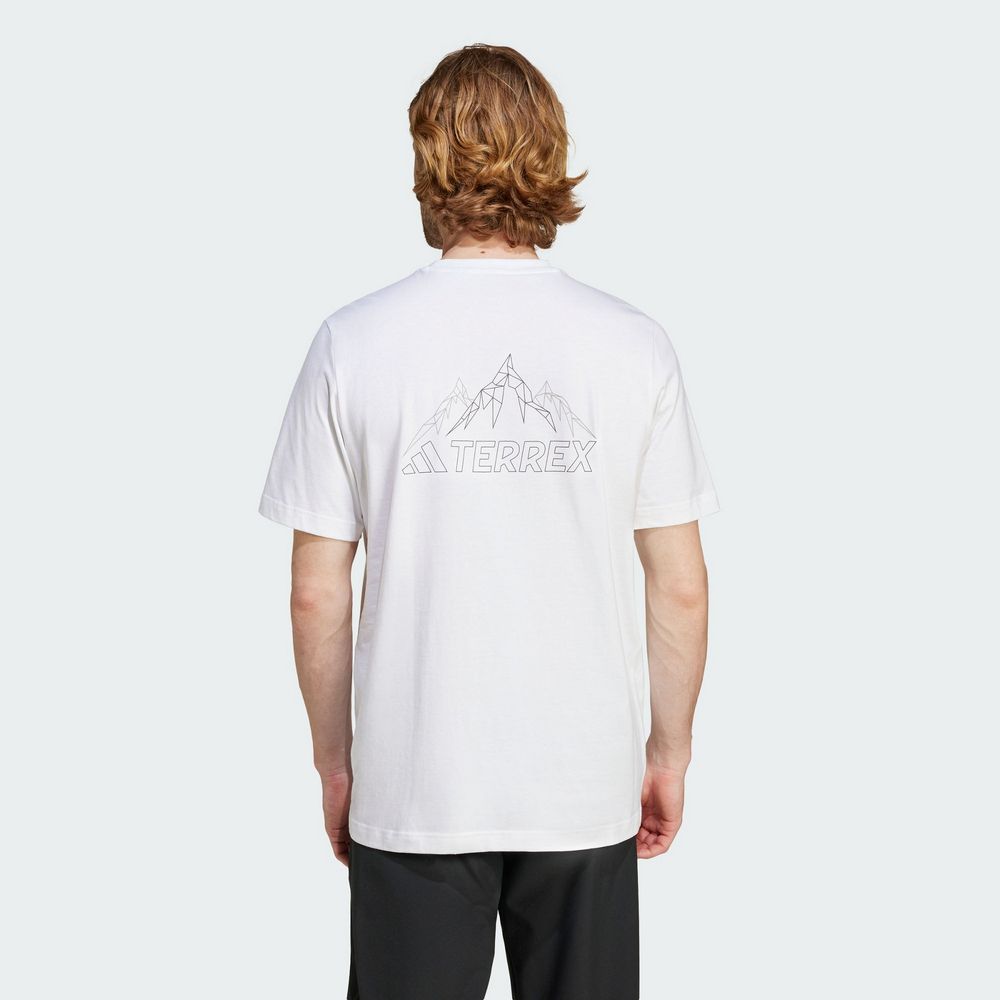 ADIDAS 愛迪達 【ADIDAS】TX MOUNTAIN TEE 短袖上衣 男 白色-IZ0465