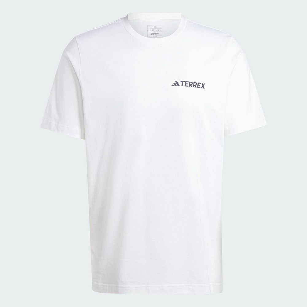 ADIDAS 愛迪達 【ADIDAS】TX MOUNTAIN TEE 短袖上衣 男 白色-IZ0465