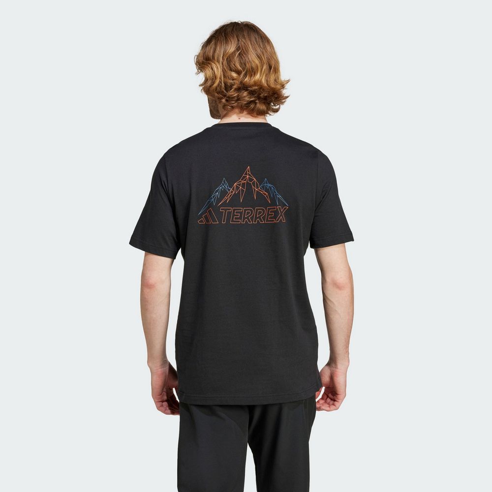 ADIDAS 愛迪達 【ADIDAS】TX MOUNTAIN TEE 短袖上衣 男 黑色-IZ0466