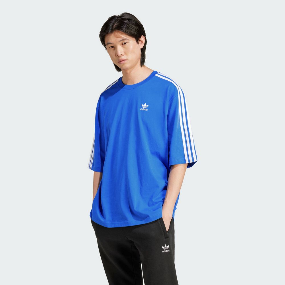 ADIDAS 愛迪達 【ADIDAS】Oversize tee 短袖上衣 男 藍色-IZ2481