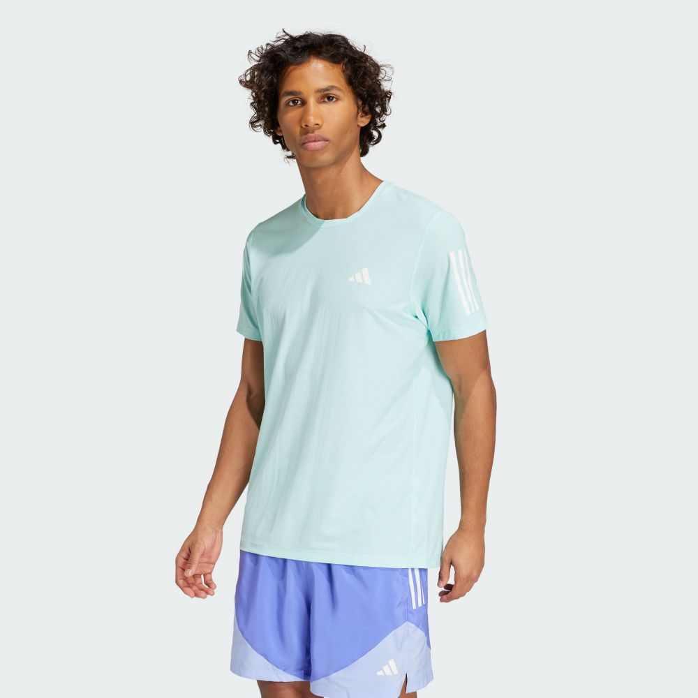 ADIDAS 愛迪達 【ADIDAS】OTR B TEE 短袖上衣 男 藍綠色-IV5410