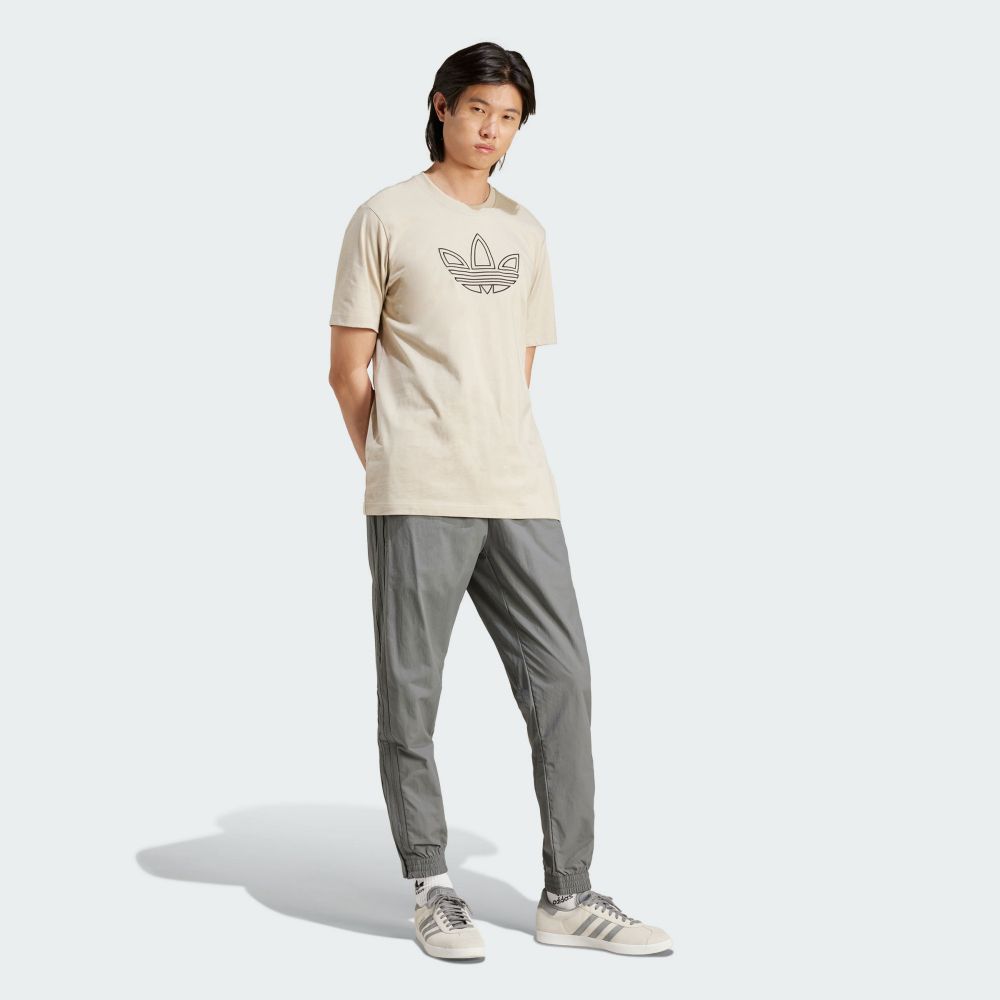 ADIDAS 愛迪達 【ADIDAS】OUTLINE TEE 短袖上衣 男 卡其色-IW5824