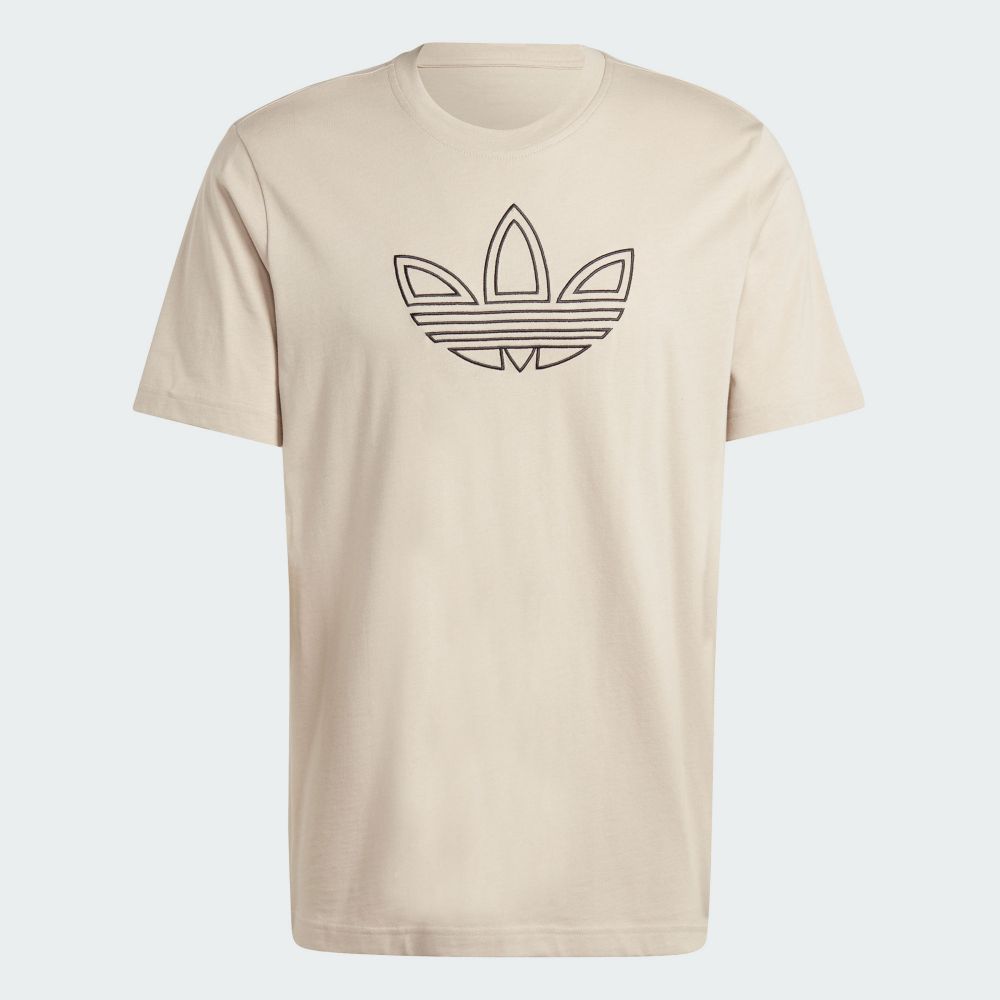 ADIDAS 愛迪達 【ADIDAS】OUTLINE TEE 短袖上衣 男 卡其色-IW5824