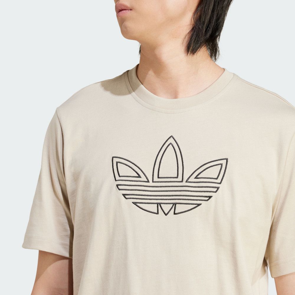 ADIDAS 愛迪達 【ADIDAS】OUTLINE TEE 短袖上衣 男 卡其色-IW5824