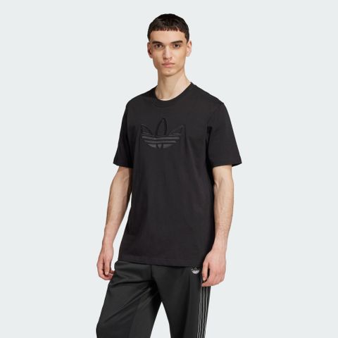 ADIDAS 愛迪達 【ADIDAS】OUTLINE TEE 短袖上衣 男 黑色-IY4882