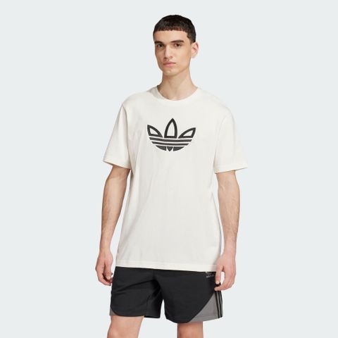 ADIDAS 愛迪達 【ADIDAS】OUTLINE TEE 短袖上衣 男 米白色-IY4890