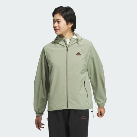 adidas 愛迪達 【ADIDAS】TECH WV JKT 休閒外套 女 綠色-JJ1129
