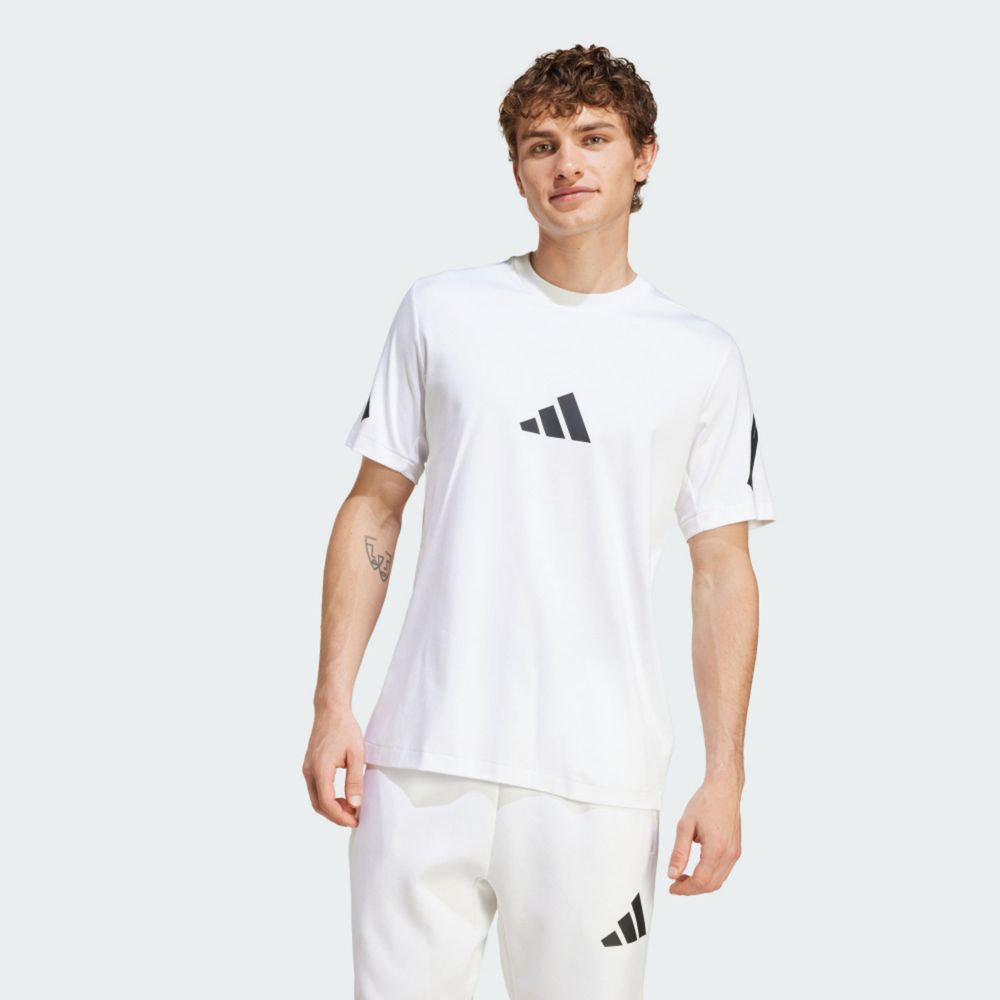 ADIDAS 愛迪達 【ADIDAS】M Z.N.E. TEE 短袖上衣 男 白色-JE3078