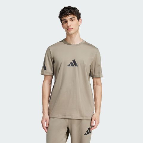 ADIDAS 愛迪達 【ADIDAS】M Z.N.E. TEE 短袖上衣 男 卡其色-JE7541