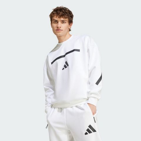 【ADIDAS】M Z.N.E. CRW 圓領套頭衫 男 白色-JF2451