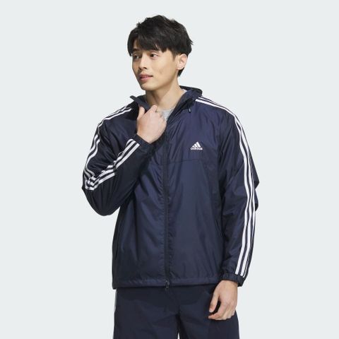 ADIDAS 愛迪達 【ADIDAS】ES+ 3S WV JKT 風衣外套 男 深藍色-JF3954