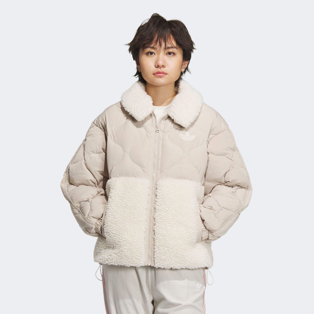 ADIDAS 愛迪達 JKT DOWN MIX W4 羽絨外套 女 米色-IS9288