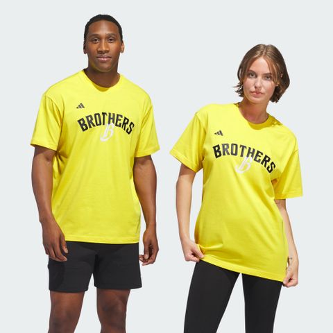 ADIDAS 愛迪達 CTBC BROS BB T 短袖上衣 男女款 男女款信兄弟 黃色-JL6221