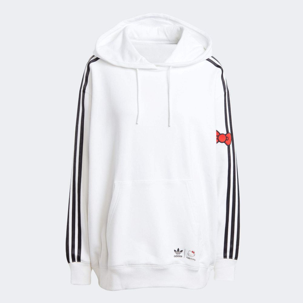 adidas 愛迪達 HK 3S OS HOODIE 連帽上衣 女 HELLO KITTY 帽T 白色-IX7874