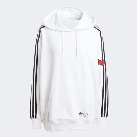 ADIDAS 愛迪達 HK 3S OS HOODIE 連帽上衣 女 HELLO KITTY 帽T 白色-IX7874