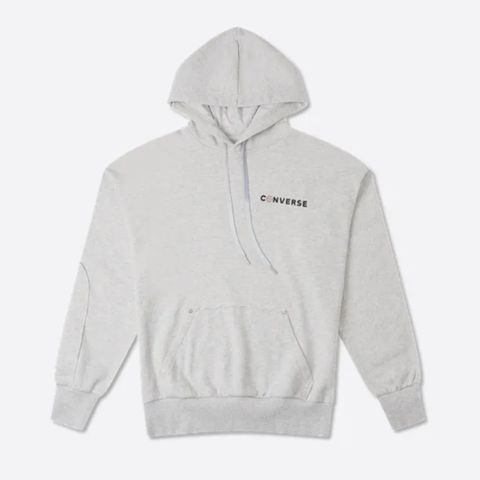 【CONVERSE】SKATE HOODIE 連帽上衣 女 灰白色-10026555-A02