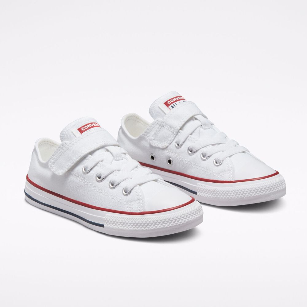  【CONVERSE】CTAS 1V ALL STAR OX 低筒 休閒鞋 魔鬼氈鞋 童鞋 中大童 白色 372882C