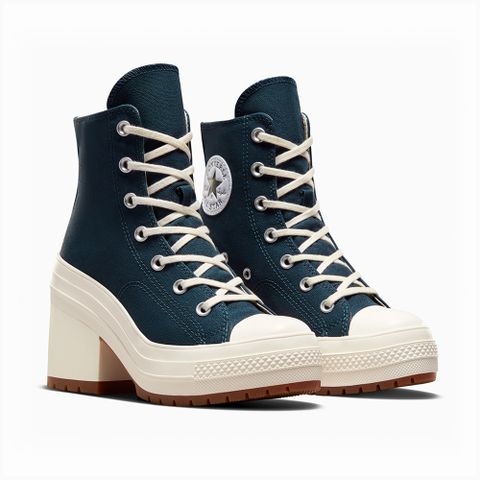 【CONVERSE】CHUCK 70 DE LUXE HEEL HI 高筒 休閒鞋 高跟鞋 厚底鞋 男鞋 女鞋 藍色-A07565C