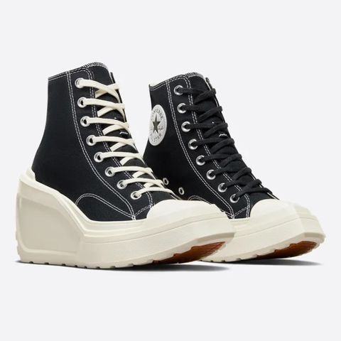 【CONVERSE】CHUCK 70 DE LUXE WEDGE HI 高筒 休閒鞋 厚底鞋 女鞋 黑色-A06478C