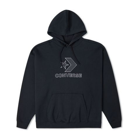 CONVERSE LARGE LOGO STAR CHEVRON HOODIE 連帽上衣 長袖上衣 男女 黑色-10024915-A01