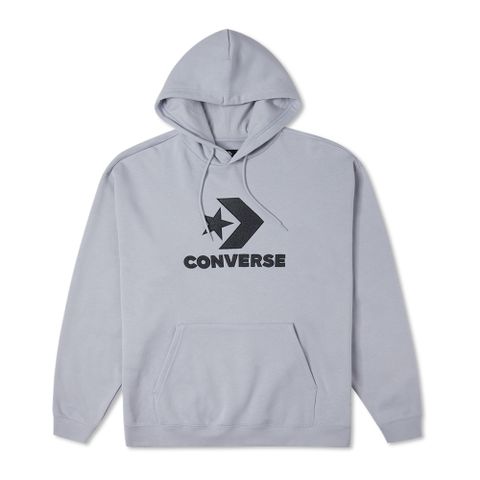 CONVERSE LARGE LOGO STAR CHEVRON HOODIE 連帽上衣 長袖上衣 男女 灰色-10024915-A03