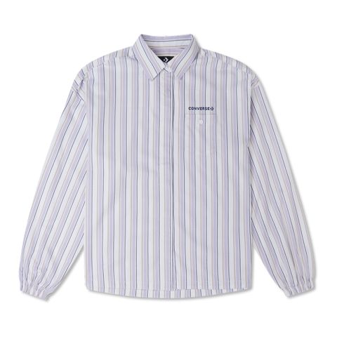 CONVERSE WOVEN SHIRT 長袖上衣 女 條紋 紫羅蘭-10024551-A01