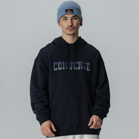 CONVERSE 匡威 ELEVATED LOGO GRAPHIC HOODIE 連帽上衣 男 黑色-10025629-A01