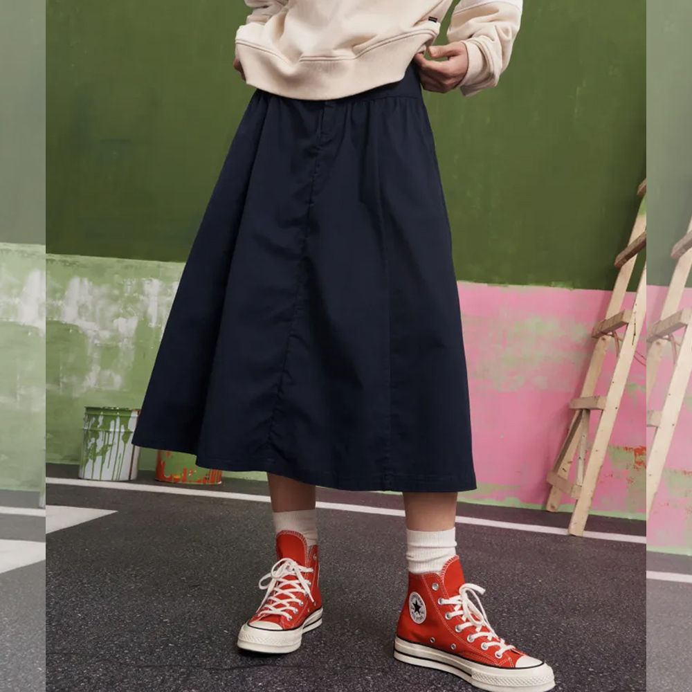  【CONVERSE】YOTD SKIRT 長裙 女 CNY龍年限定 藍色_10026813-A02