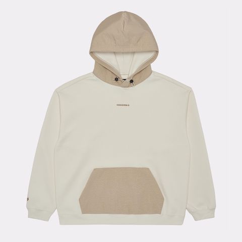 CONVERSE WORDMARK HOODIE 連帽上衣 帽T 男 米白-10025998-A02