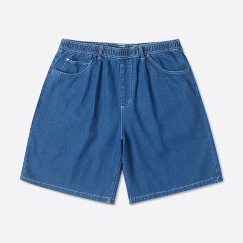 CONVERSE 5 POCKET BAGGY SHORT DENIM LT STONE WASH 牛仔短褲 男 藍色_10026507-A01