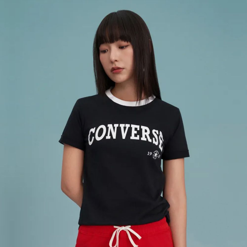  【CONVERSE】RETRO CHUCK ARCH TEE 短袖上衣 女 黑色_10026365-A02