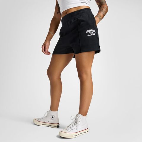 【CONVERSE】RETRO CHUCK SPORTY SHORT 短褲 女 黑色_10026776-A01