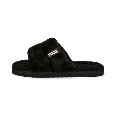 PUMA 彪馬 Puma Fluff Solo BX Slipper 女鞋 毛毛拖鞋 室內拖鞋 黑色-38752101