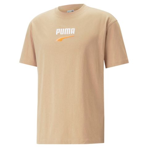 PUMA 流行系列Downtown Logo短袖T恤 短袖上衣 男 奶茶色-53824889