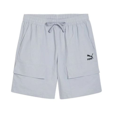 【PUMA】流行系列Classics 7吋工裝短風褲(M) 短褲 男 灰色-62426263