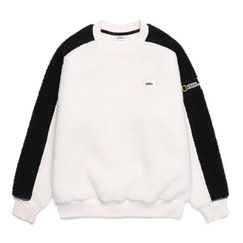 【National Geographic】Sleeve Color FLEECE MTM 男女 圓領套頭衫 象牙白-N204USW150015