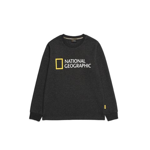 【National Geographic】FINUS BIG LOGO LONG SLEEVE ROUND 男女 長袖上衣 炭灰-N213UTS020193