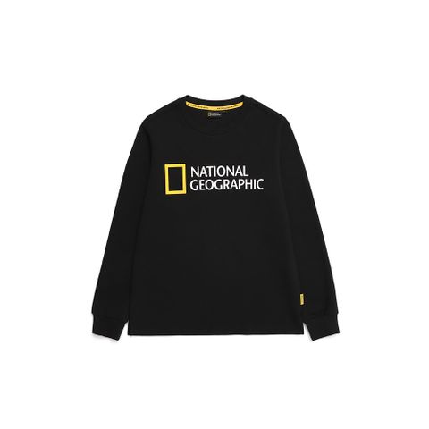 【National Geographic】FINUS BIG LOGO LONG SLEEVE ROUND 男女 長袖上衣 炭黑-N213UTS020198