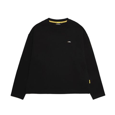 【National Geographic】W VIOLA SEMI OVER-FITTED LONG SLEEVE ROUND 女 長袖上衣 炭黑-N213WTS010198