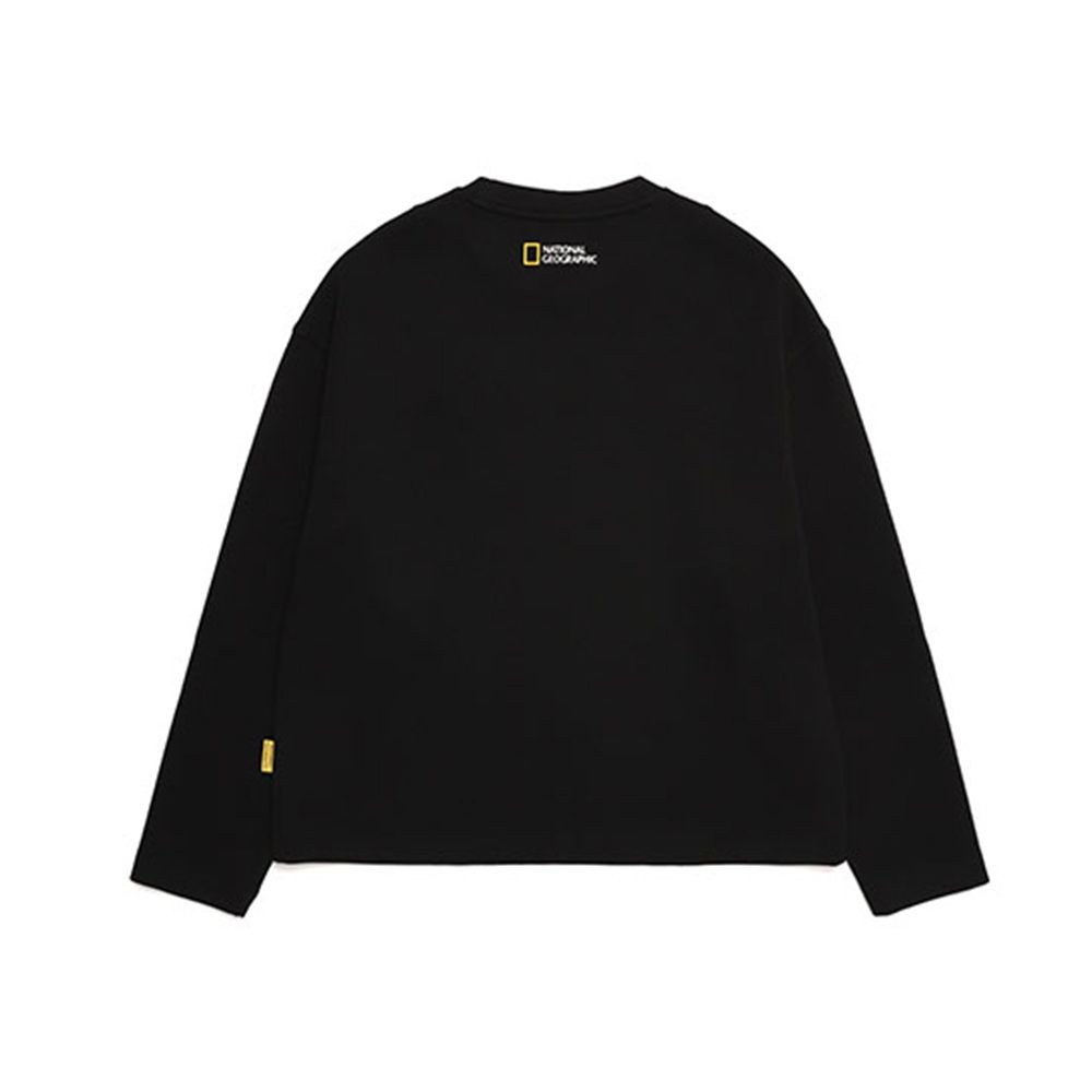  【National Geographic】W VIOLA SEMI OVER-FITTED LONG SLEEVE ROUND 女 長袖上衣 炭黑-N213WTS010198