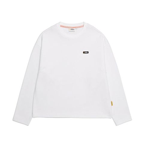 【National Geographic】W VIOLA SEMI OVER-FITTED LONG SLEEVE ROUND 女 長袖上衣 白-N213WTS010010