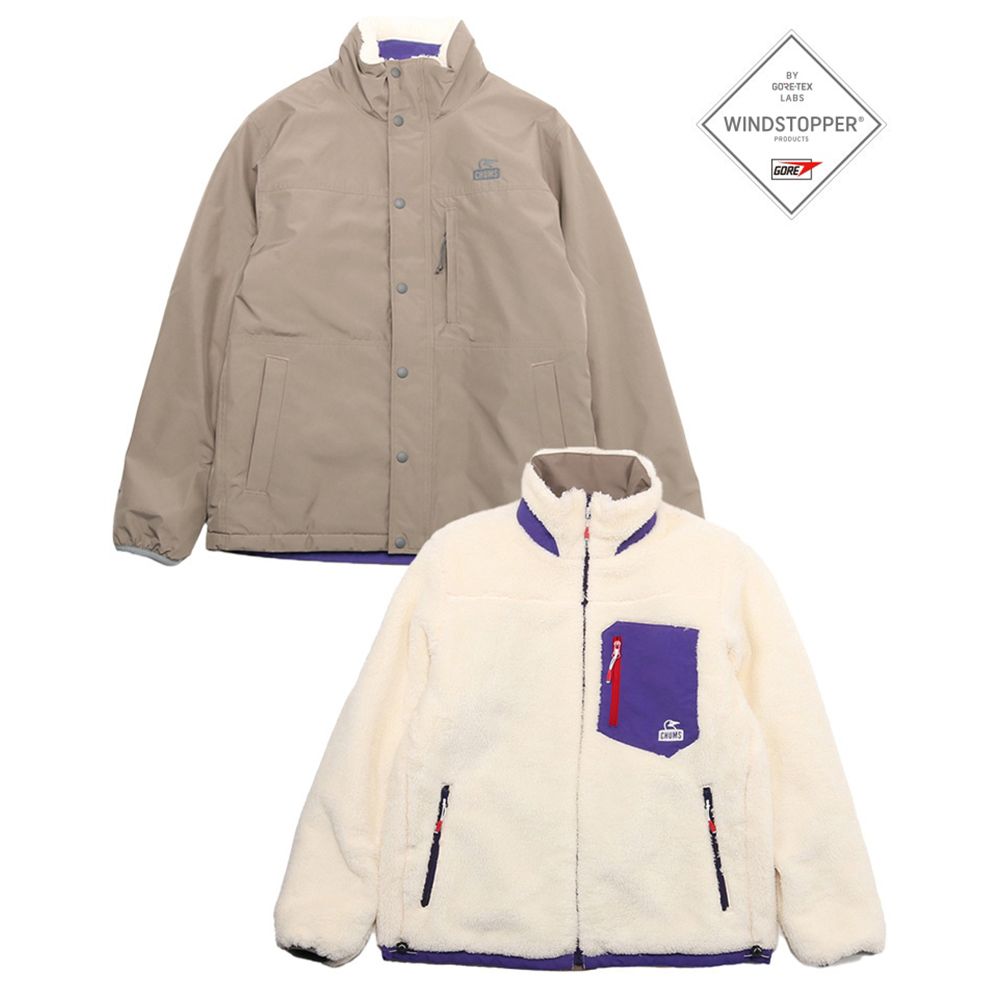 CHUMS】女Elmo Gore-Tex WINDSTOPPER Reversible Jacket雙面抗水外套灰