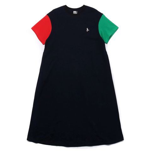 CHUMS 女 Booby Pique Crew Long 洋裝 Navy Crazy-CH181300C075