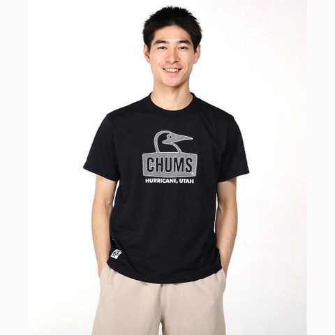 CHUMS 男 Booby Face Work Out Dry 快乾短袖上衣 黑色-CH012375K001