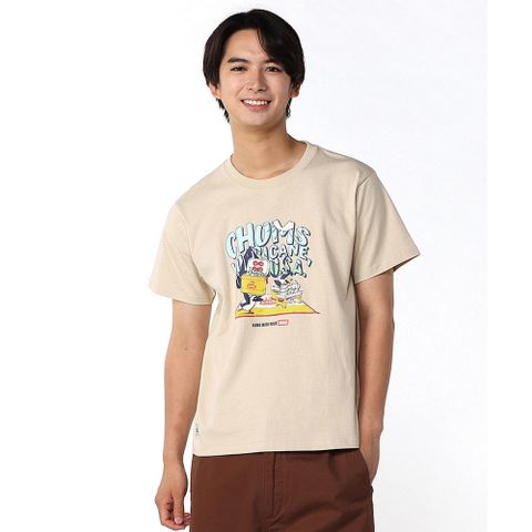 CHUMS BOOBY PICNIC T 短袖上衣 男 米灰色-CH012558B003