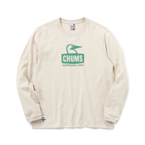 CHUMS Booby Face Brushed L/S T-Shirt 長袖上衣 女 米灰色-CH112303G057