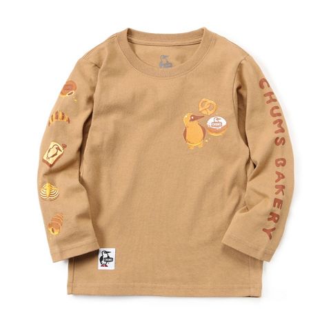 CHUMS Kids CHUMS BAKERY Brushed L/S T-Shirt 長袖上衣 中大童 淺棕色-CH211290B001