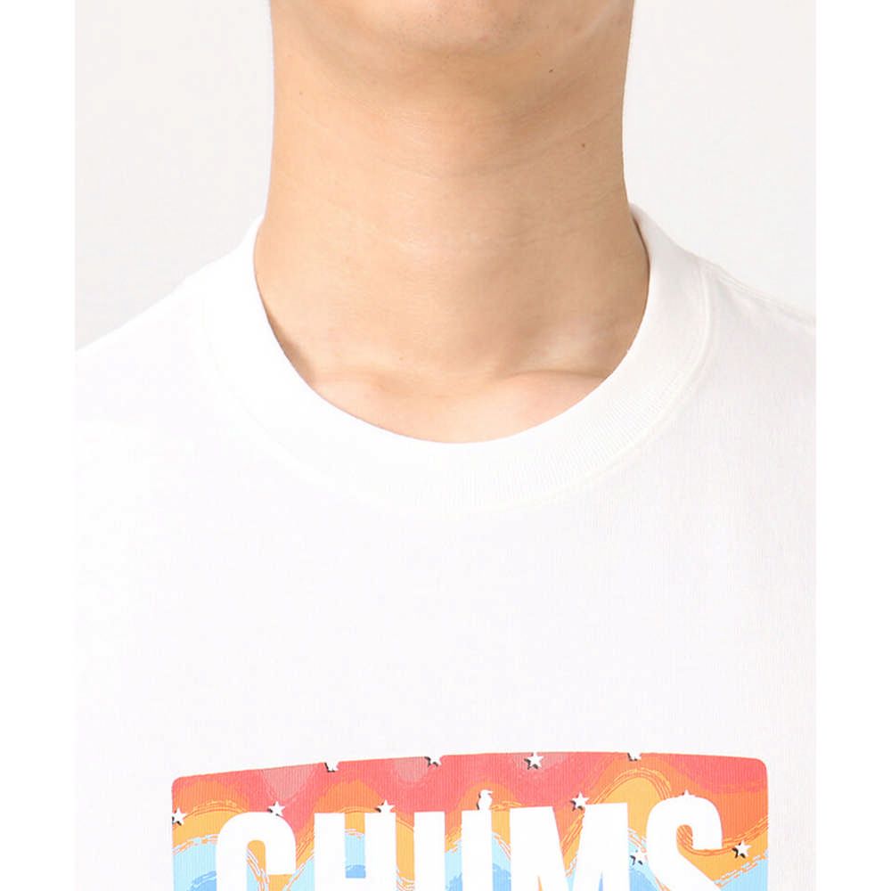  【CHUMS】Logo Stars and Stripes T短袖上衣 白色-CH012388W001