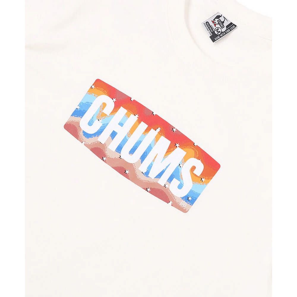  【CHUMS】Logo Stars and Stripes T短袖上衣 白色-CH012388W001