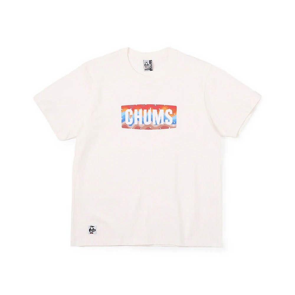  【CHUMS】Logo Stars and Stripes T短袖上衣 白色-CH012388W001